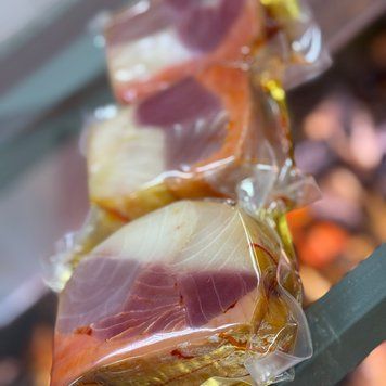 Cold-Smoked Four Seas Fish Roll (trout, marlin, escolar, tuna), vacuum-packed &mdash; buy in Triton online store
